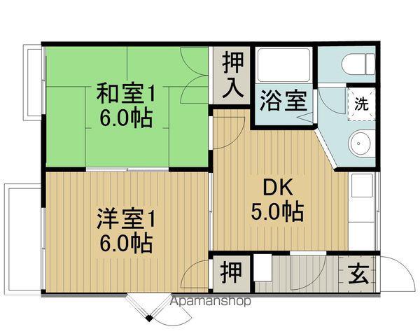 イツミハウスE棟(2K/2階)の間取り写真