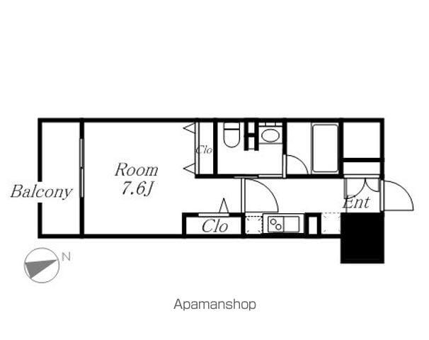 フレールコート東別院(1K/1階)の間取り写真
