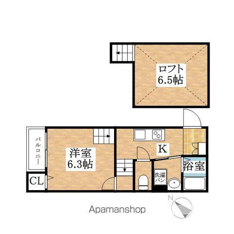 グランツ栄生(1K/1階)の間取り写真