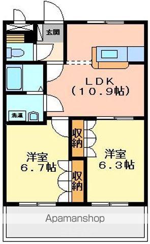 ラペルシャトー(2LDK/1階)の間取り写真