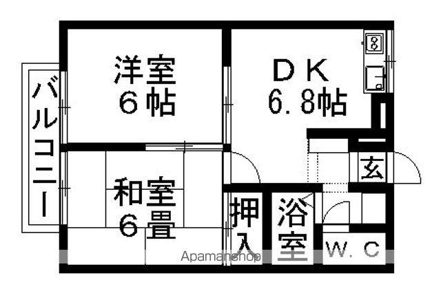 クレセント東栄Ⅱ(2DK/2階)の間取り写真