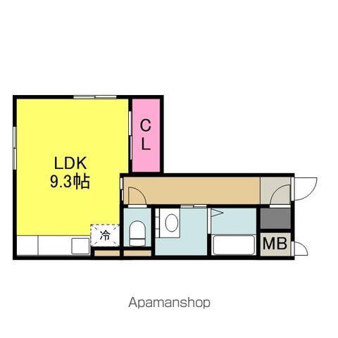 RESPIRAR1(ワンルーム/1階)の間取り写真