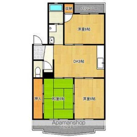 クイーンハイツ東山(3DK/3階)の間取り写真