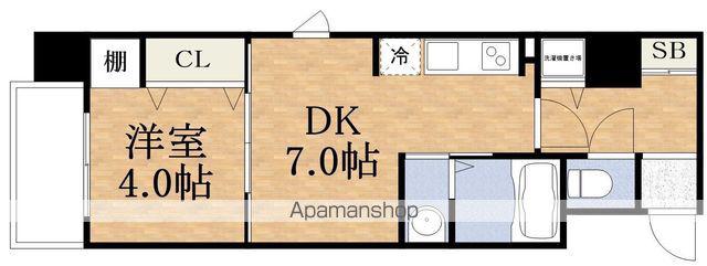 エスフォート都島内代(1DK/3階)の間取り写真