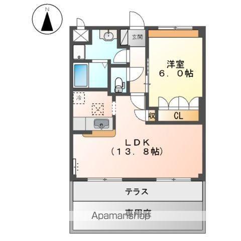 ボンヌ・シャンス(1LDK/1階)の間取り写真