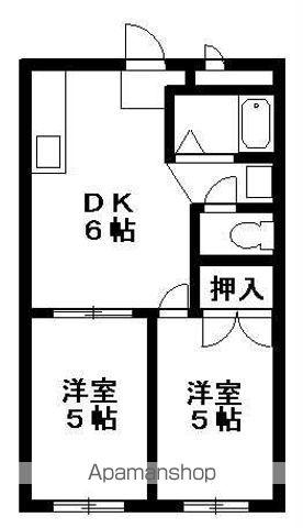 ニライカナイ(2DK/2階)の間取り写真