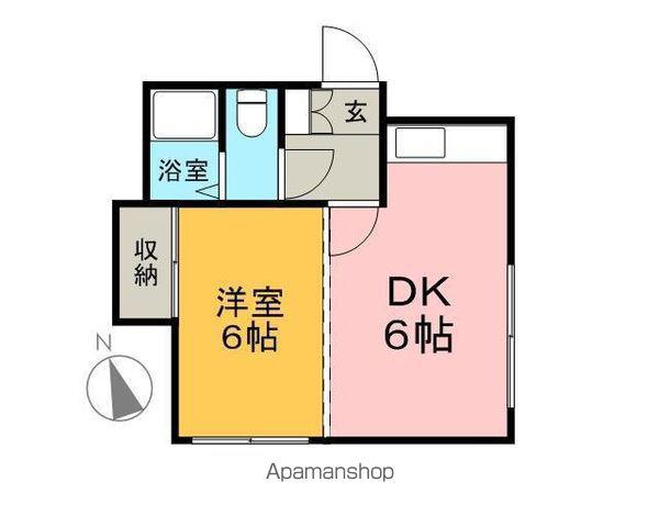 タートルビル(1DK/4階)の間取り写真