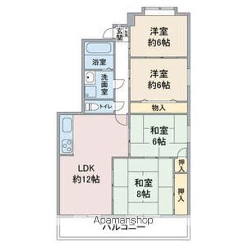 名幸ハイツ(4LDK/3階)の間取り写真