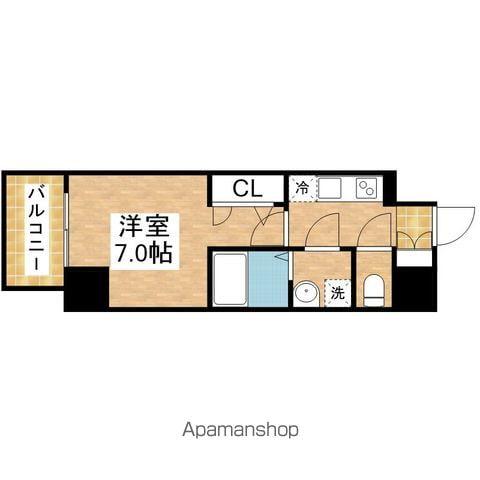 エスリード桜山ル・ヴェール(1K/8階)の間取り写真