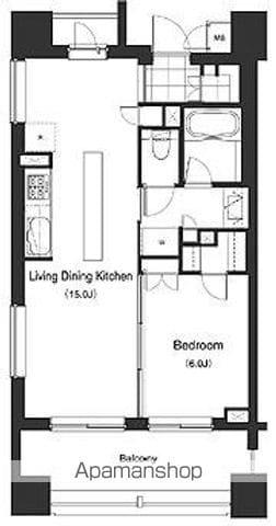 アパートメンツ三田(1LDK/4階)の間取り写真