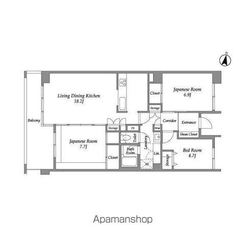 テレパレス西千葉(3LDK/5階)の間取り写真