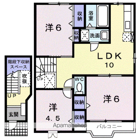 リバ-サイド瀬戸B(3LDK/2階)の間取り写真