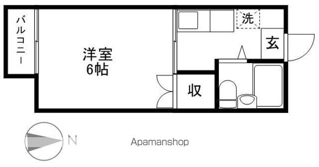 ハイツ高天(1K/2階)の間取り写真