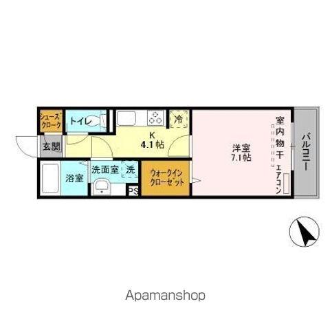 ポム・アール(1K/2階)の間取り写真