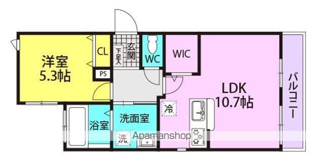 LE AMIE(1LDK/2階)の間取り写真
