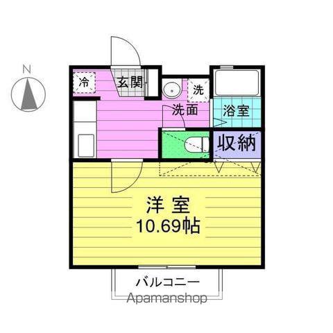 エアフォルク新田東Ⅰ番館・Ⅱ番館(1K/2階)の間取り写真