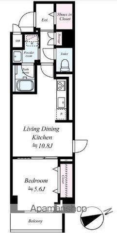 ヴェルデ若葉(1LDK/1階)の間取り写真