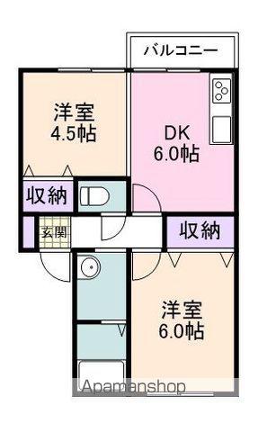 コースト阪南(2DK/1階)の間取り写真