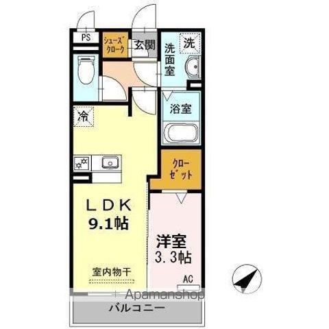プリマテラッセ(1LDK/3階)の間取り写真