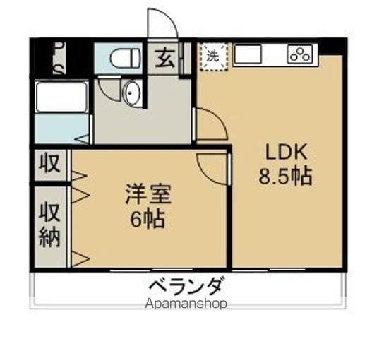 大松ビル(1LDK/3階)の間取り写真