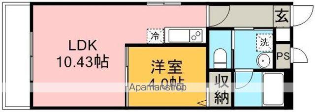 ラフィーエ(1LDK/2階)の間取り写真