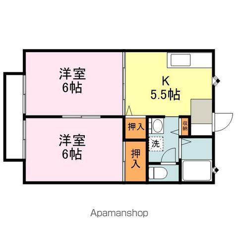 ヒルズコート木之庄Ⅱ(2K/2階)の間取り写真