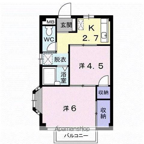 エルディム大谷(2K/2階)の間取り写真