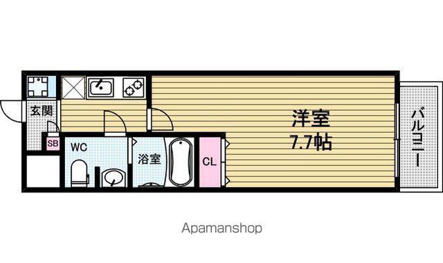 ルミエール清水谷(1K/2階)の間取り写真