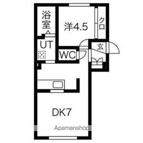 美川ハイツ7(1LDK/1階)の間取り写真