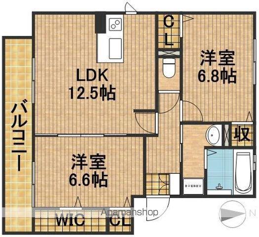 ALIVIO(2LDK/2階)の間取り写真