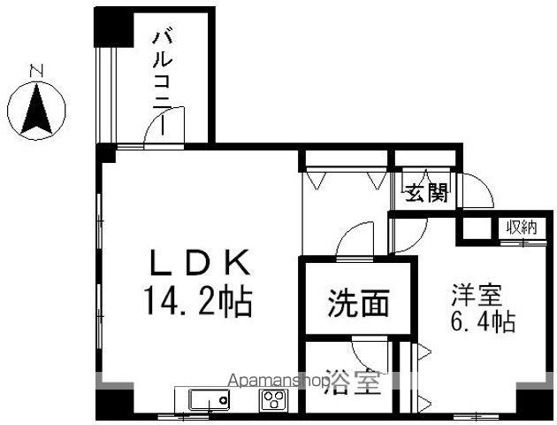 FONTANA(1LDK/2階)の間取り写真
