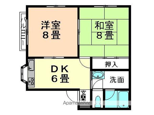 サニーハイツ(2DK/1階)の間取り写真