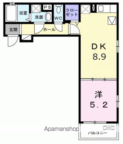 ブリリアントK(1DK/1階)の間取り写真