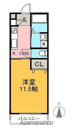 ロイヤルハウス(1K/3階)の間取り写真