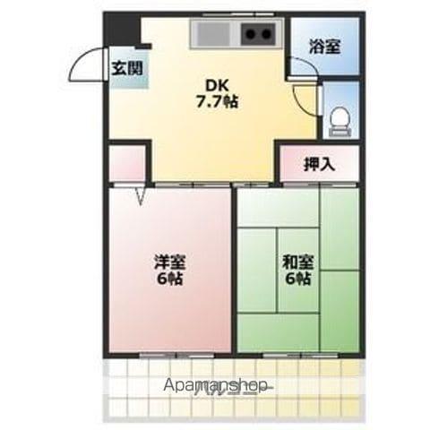 一歩堂マンション(2DK/4階)の間取り写真