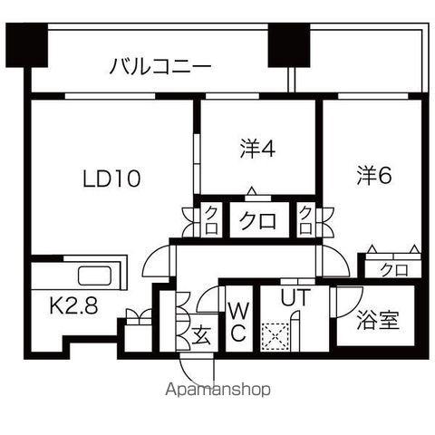 MJ SQUARE KOTONI(2LDK/4階)の間取り写真
