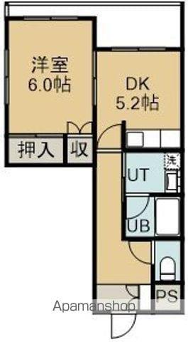 サンヴィレッヂはなぞの(1DK/2階)の間取り写真