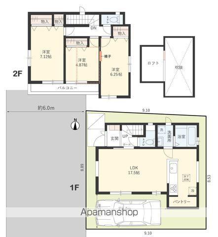 日暮里舎人ライナー 見沼代親水公園駅 徒歩16分 2階建 築1年(3LDK)の間取り写真