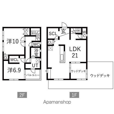 名鉄名古屋本線 矢作橋駅 徒歩20分 2階建 築8年(2LDK)の間取り写真