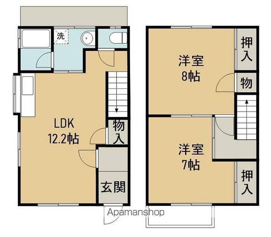 久保田町メゾネットアパート(2LDK/1階)の間取り写真