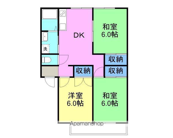 アーバン南岩国A棟(3DK/1階)の間取り写真