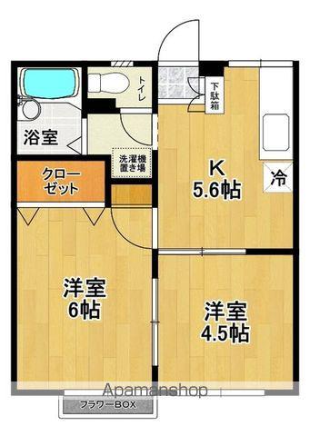 エステートピア五百渕(2K/1階)の間取り写真