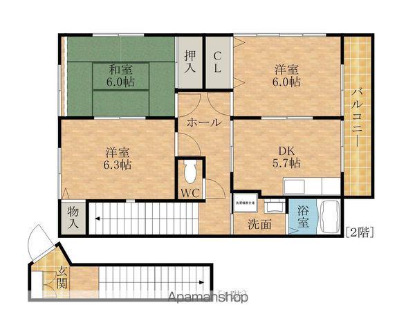 ハイステージMITA(3DK/2階)の間取り写真