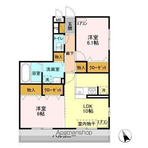 ラウレアコート(2LDK/2階)の間取り写真