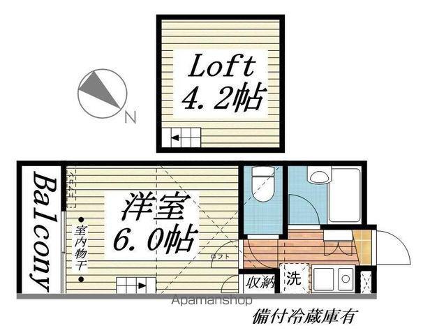 ジュネパレス松原A(1K/2階)の間取り写真