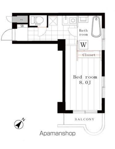 セブンスターマンション門前仲町(ワンルーム/5階)の間取り写真