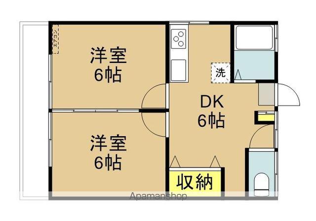 宍戸アパート(2DK/2階)の間取り写真