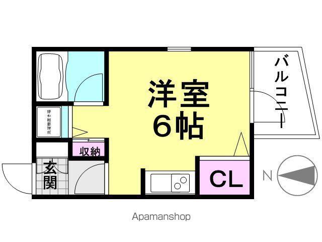 サンパレス21塚口3(ワンルーム/2階)の間取り写真
