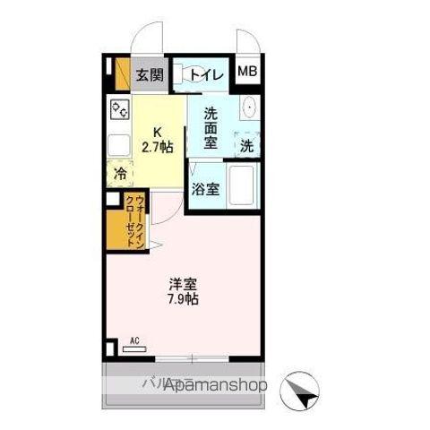 ESPOIR(1K/4階)の間取り写真