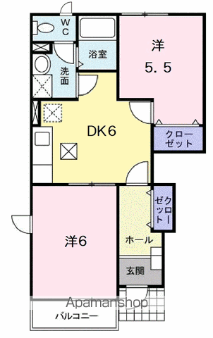 グリーンパレス A(2DK/1階)の間取り写真